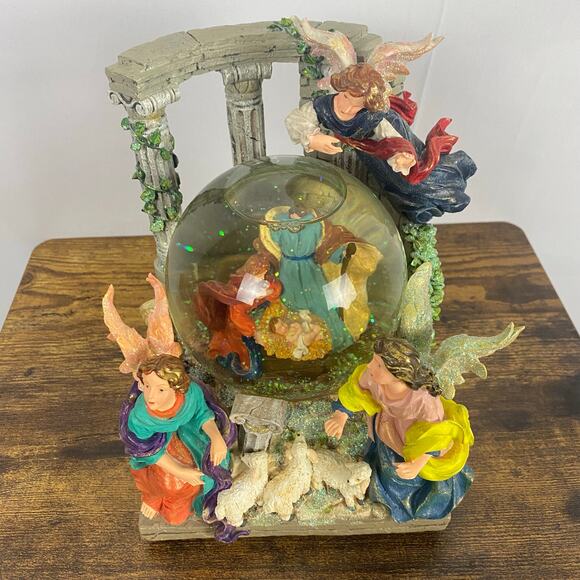 Christopher Radko Nativity Snow Globe Limited Edition Vintage 90s Christmas Ange - Picture 4 of 16